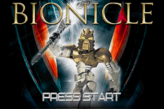 Bionicle title screen for GameBoy Advance